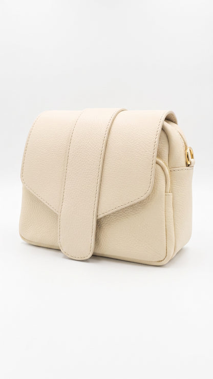 Structured Crossbody Bag in Genuine Dollaro Leather - Made in Italy - Art. 26093