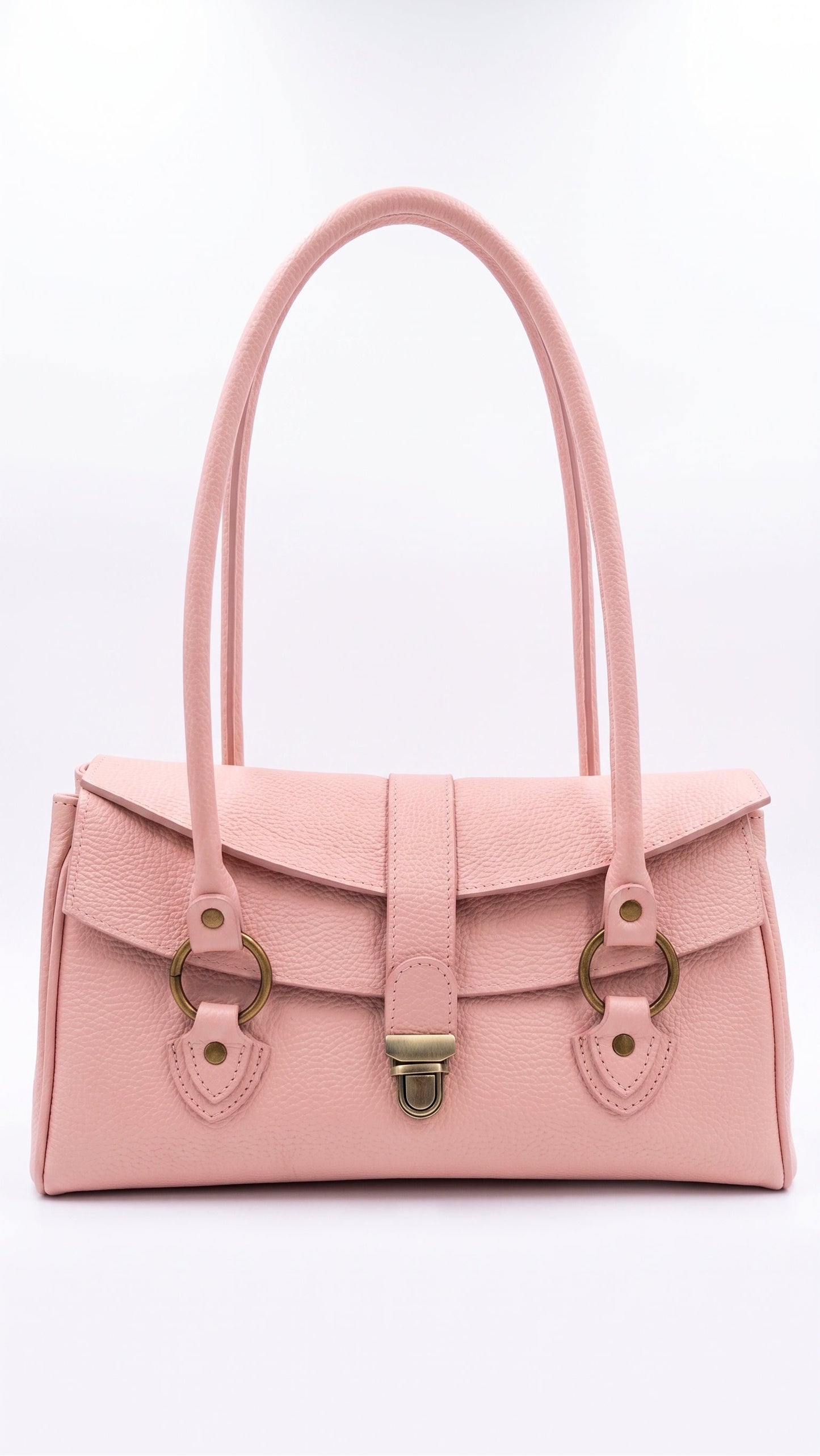 Structured Shoulder Bag in Genuine Dollaro Leather - Made in Italy - Art. 26116