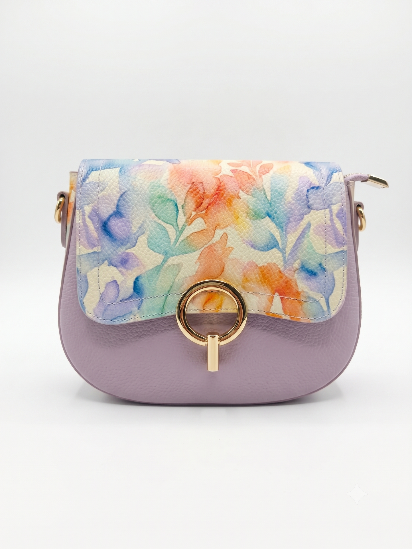 Structured Crossbody Bag in Genuine Dollaro and Savage Leather - Made in Italy - Art. 26122