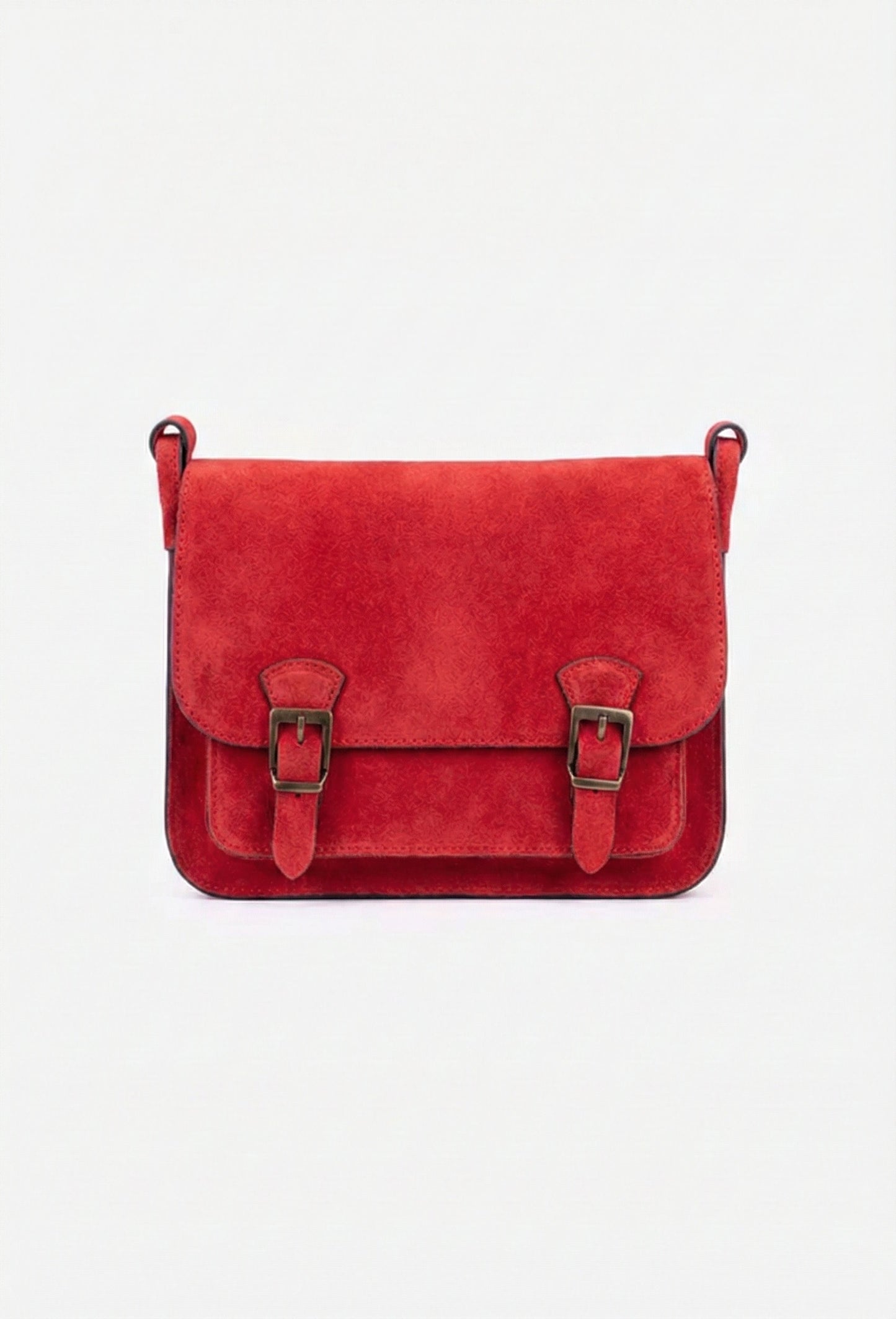 Structured Crossbody Bag in Genuine Suede Leather - Made in Italy - Art. 25391