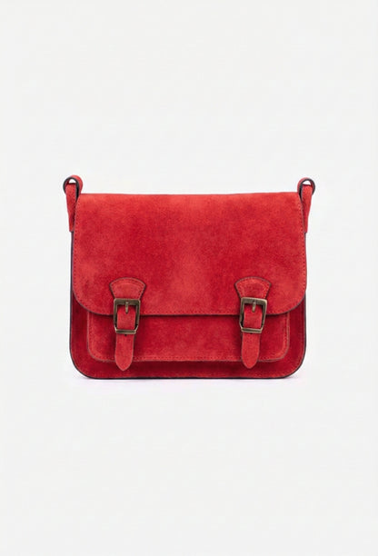 Structured Crossbody Bag in Genuine Suede Leather - Made in Italy - Art. 25391