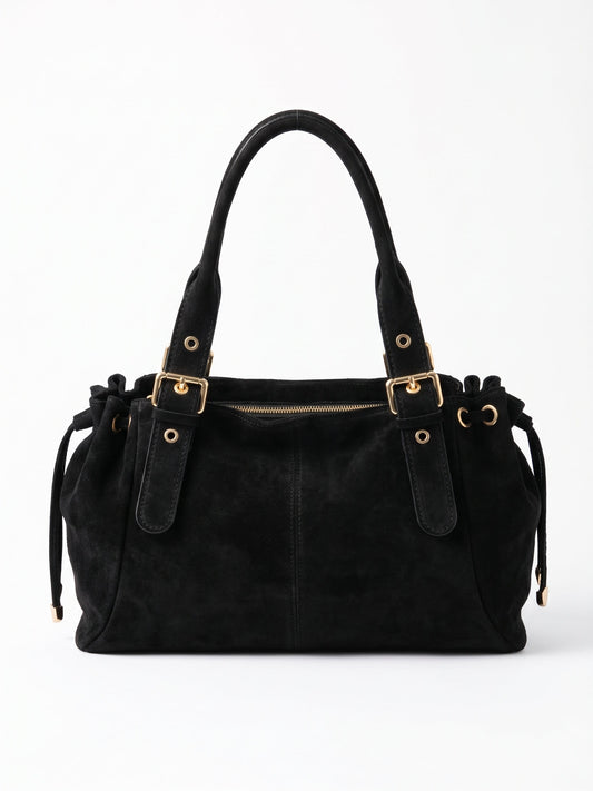 Soft Handbag in Genuine Suede Leather - Made in Italy - Art. 26147