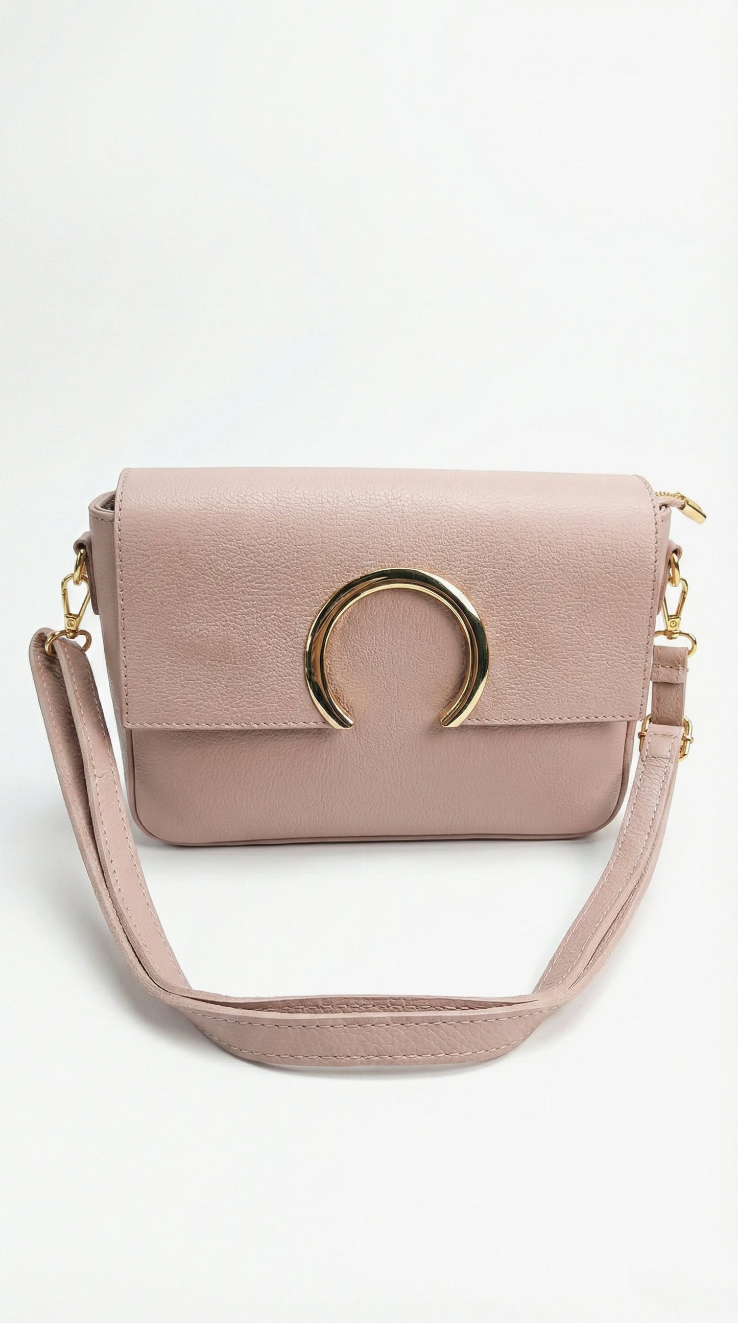 Structured Crossbody Bag in Genuine Dollaro Leather - Made in Italy - Art. 26039