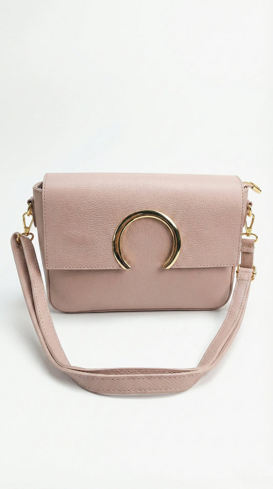 Structured Crossbody Bag in Genuine Dollaro Leather - Made in Italy - Art. 26039