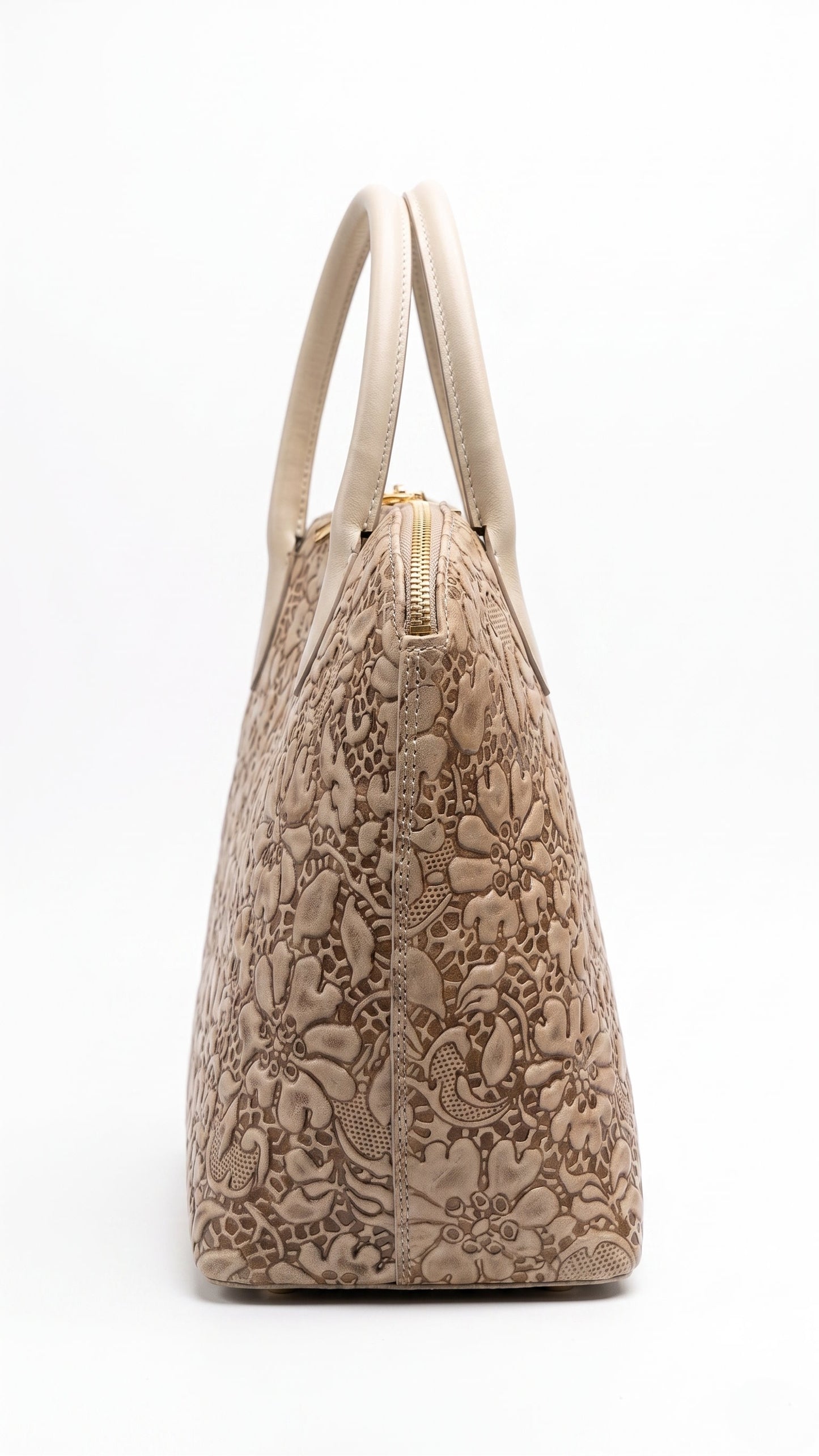 Structured Handbag in Genuine Printed Suede Leather - Made in Italy - Art. 26106