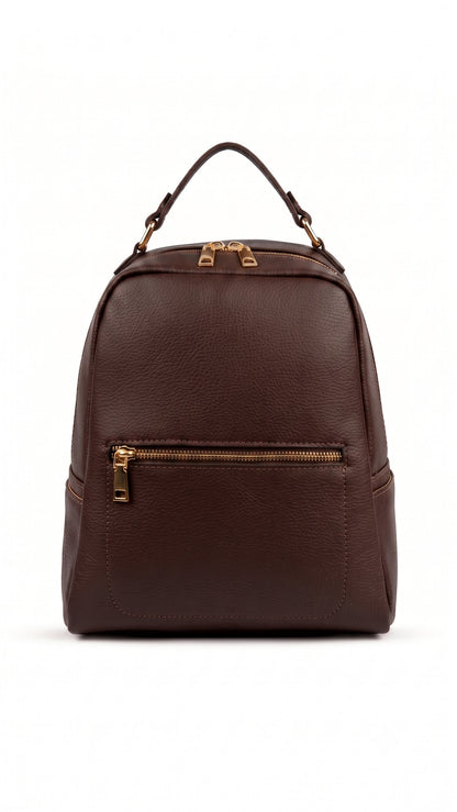 Structured Backpack in Genuine Dollaro Leather - made in Italy - Art. 26128