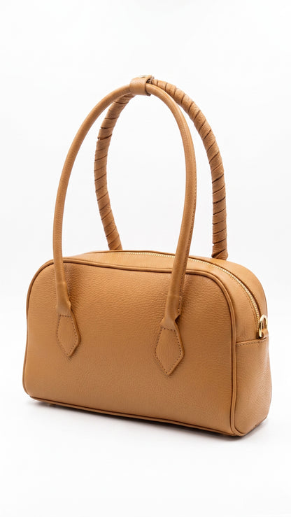 Structured Shoulder Bag in Genuine Dollaro Leather - Made in Italy - Made in Italy - Art. 26094