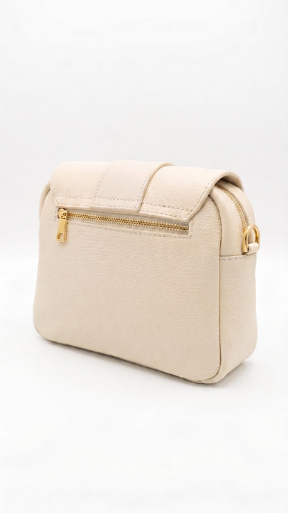 Structured Crossbody Bag in Genuine Dollaro Leather - Made in Italy - Art. 26093