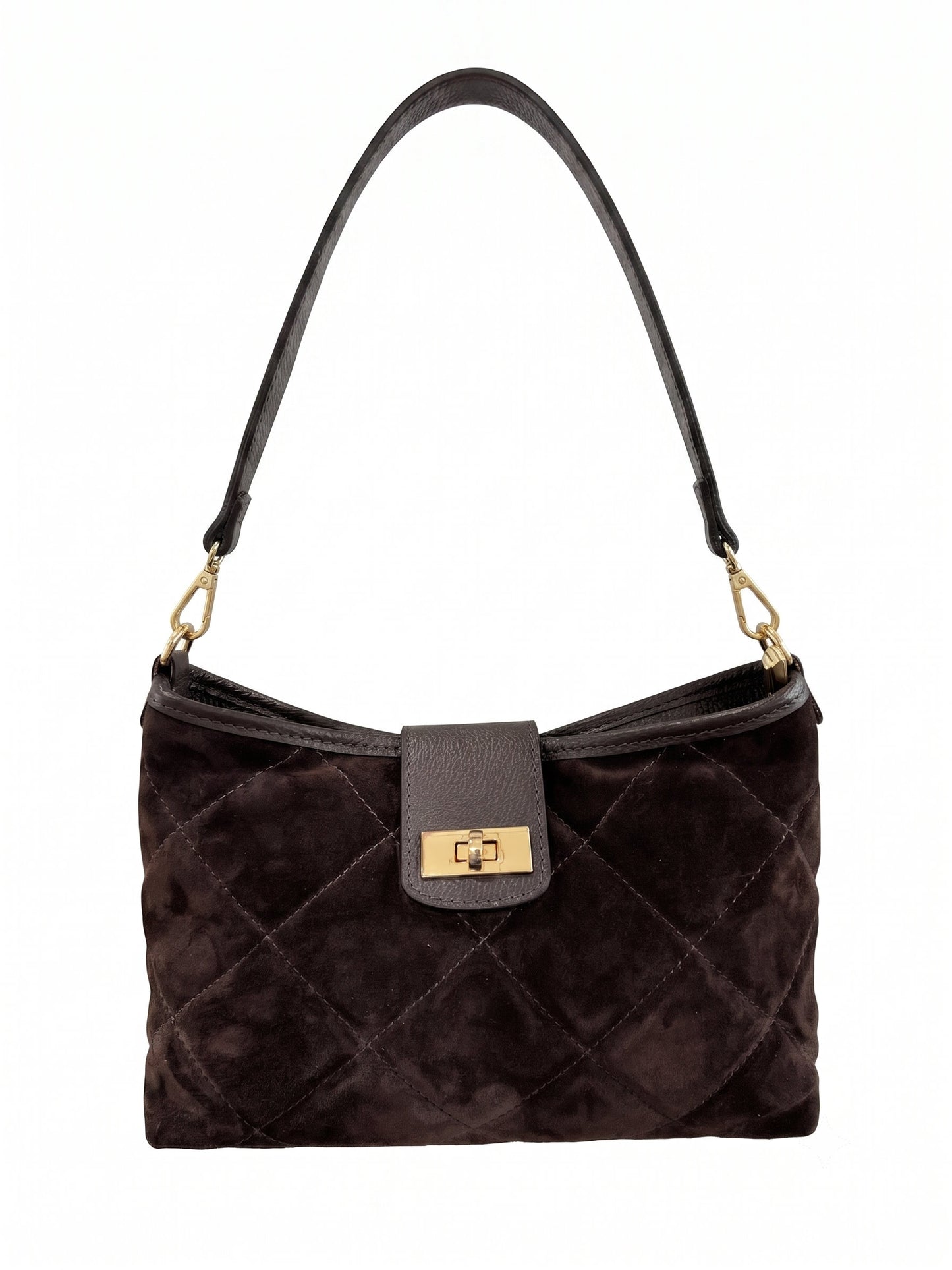 Soft Handbag in Genuine Suede Leather - Made in Italy - Art. 26125