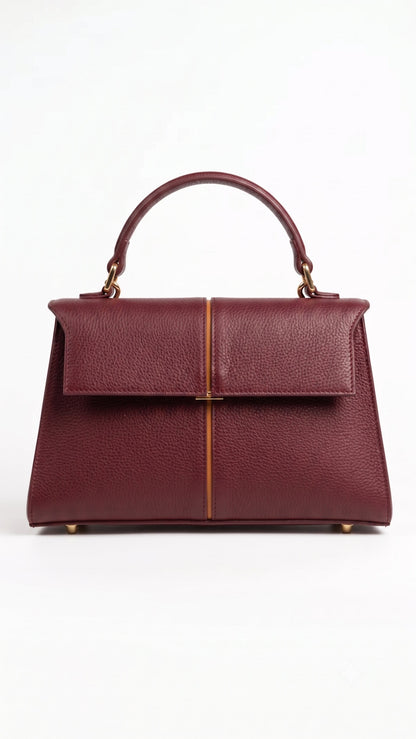 Structured Handbag in Genuine Dollaro Leather - Made in Italy - Art. 26117