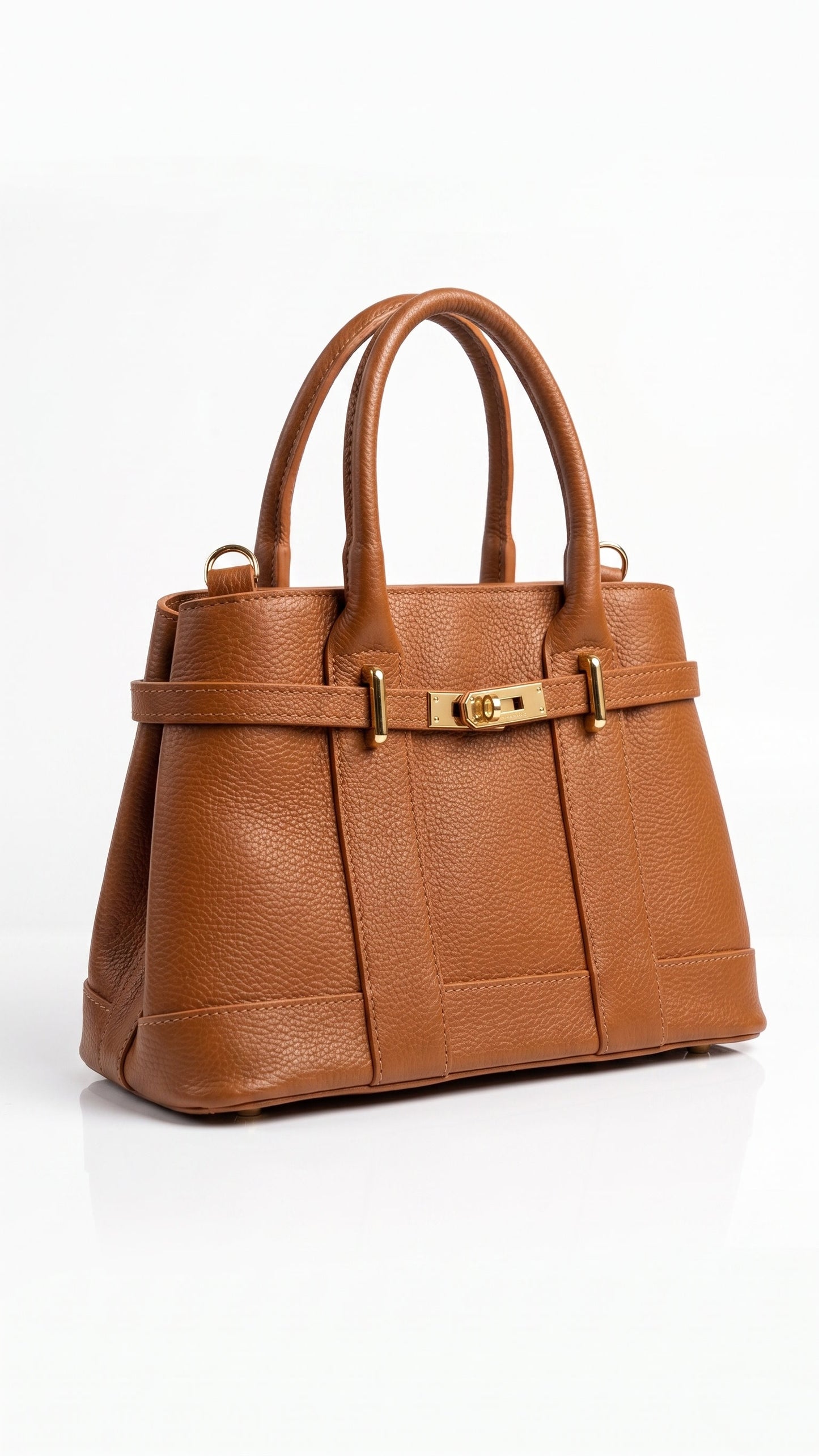 Structured Handbag in Genuine Dollaro Leather - Made in Italy - Art. 26090