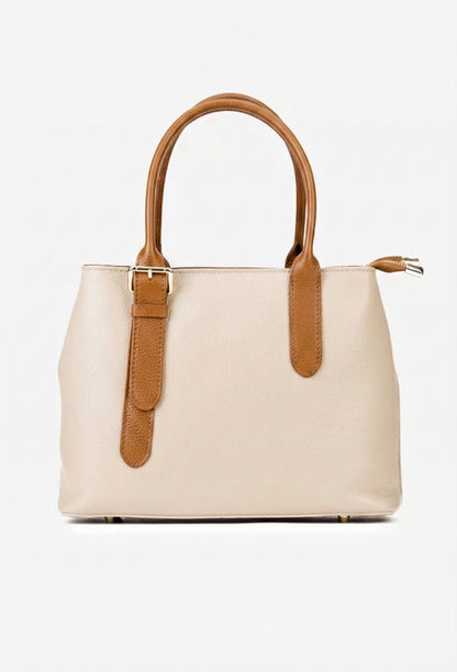 Structured Handbag in Genuine Dollar Leather - Made in Italy - Art. 25402