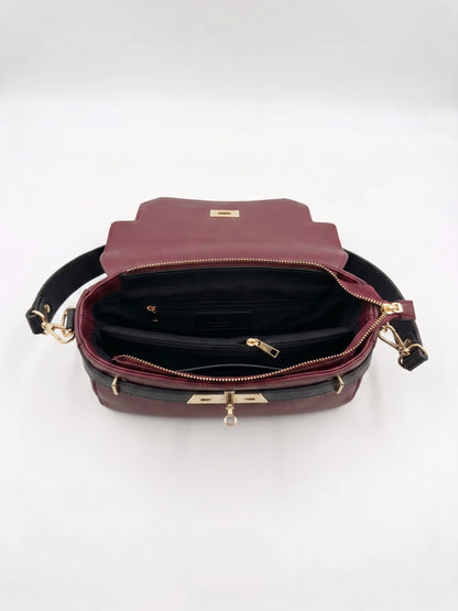Structured Shoulder Bag in Genuine Dollaro Leather - Made in Italy - Art. 26102