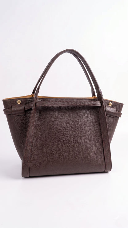 Structured Handbag in Genuine Dollaro Leather - Made in Italy - Art. 26089