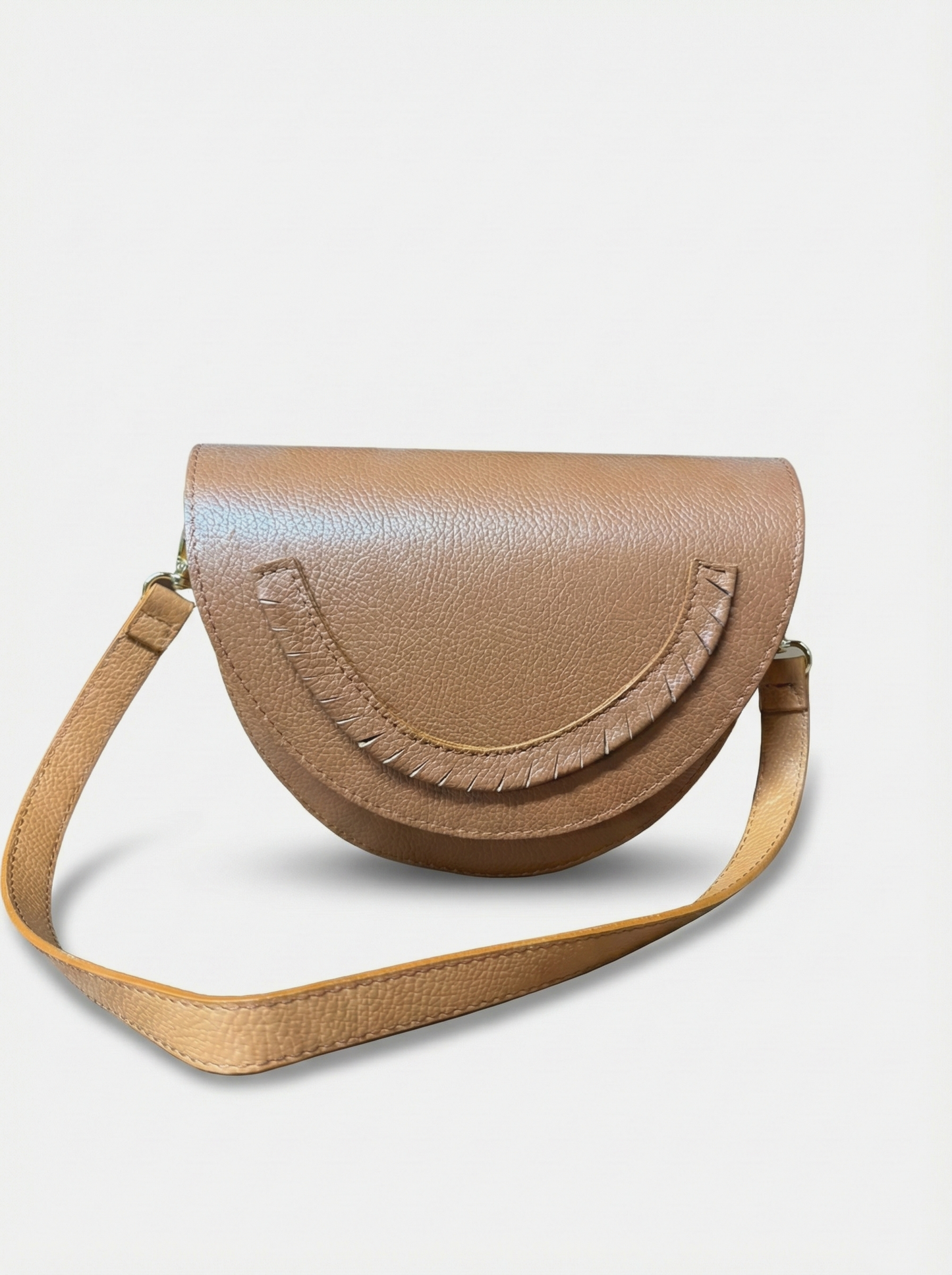 Structured Crossbody Bag in Genuine Dollar Leather - Made in Italy - Art. 26004