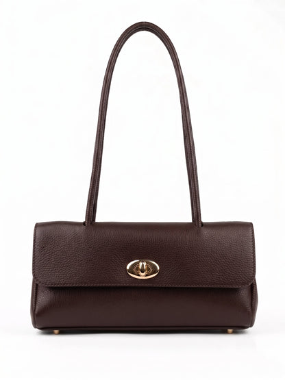 Soft Shoulder Bag in Genuine Dollaro Leather - Made in italy - Art. 26134