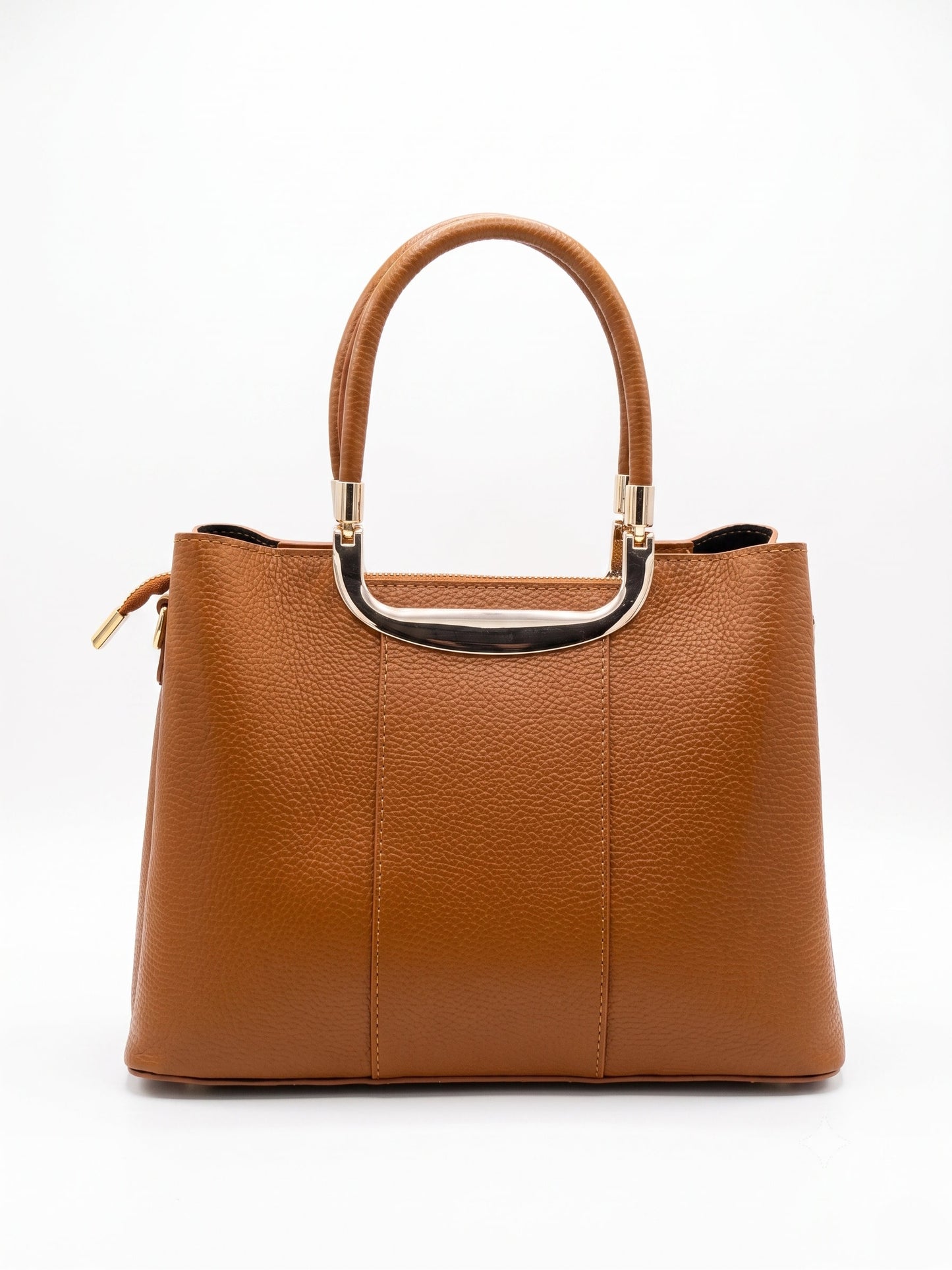 Structured Handbag in Genuine Dollaro Leather - Made in Italy - Art. 26131