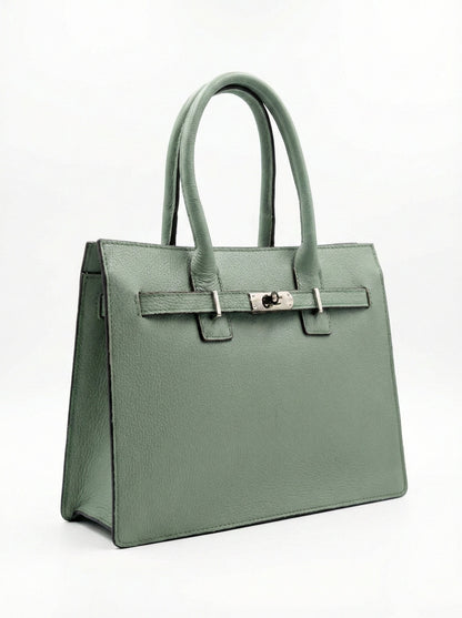 Structured Shoulder Bag in Genuine Dollaro Leather - Made in Italy - Art. 26045