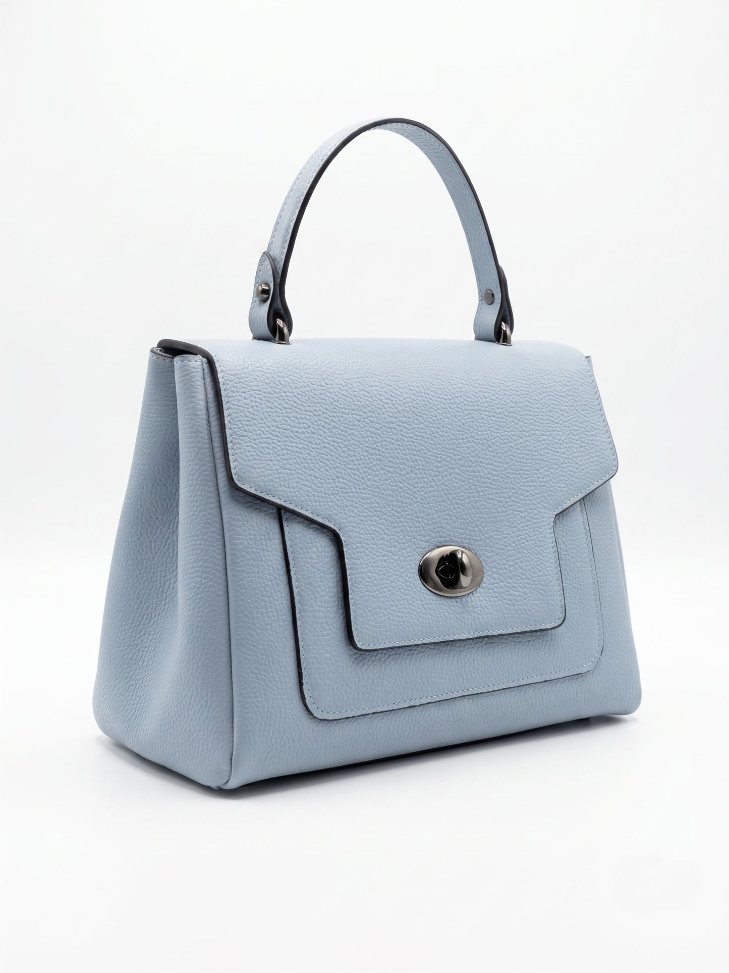 Structured Handbag and Shoulder Bag in Genuine Dollaro Leather - Made in Italy - Art. 26138