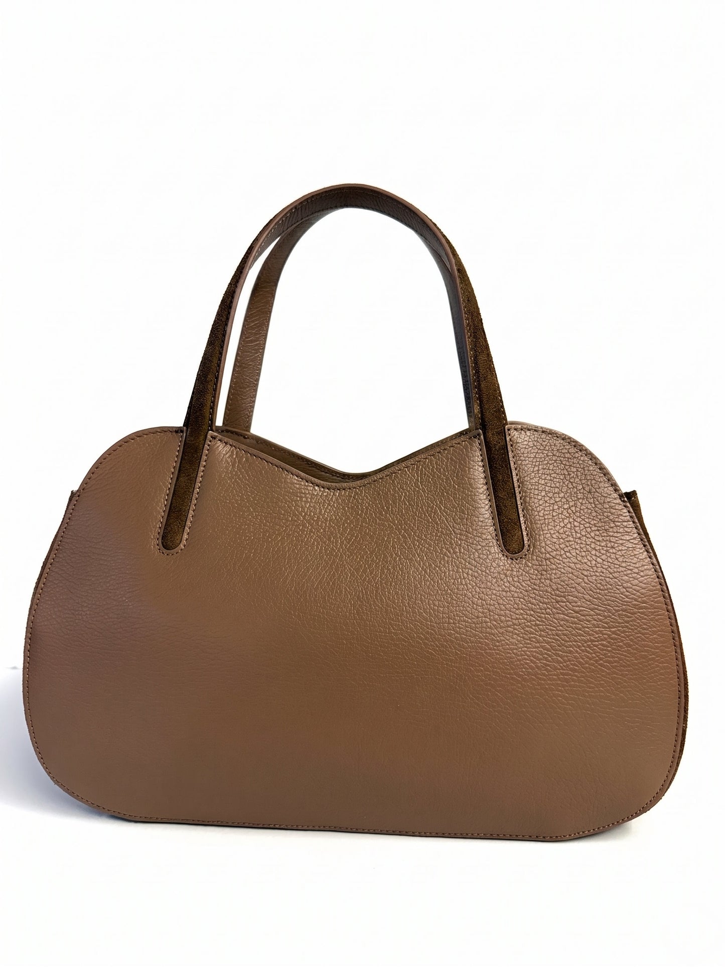 Structured Handbag in Genuine Dollaro and Suede Leather - Made in Italy - Art. 26126