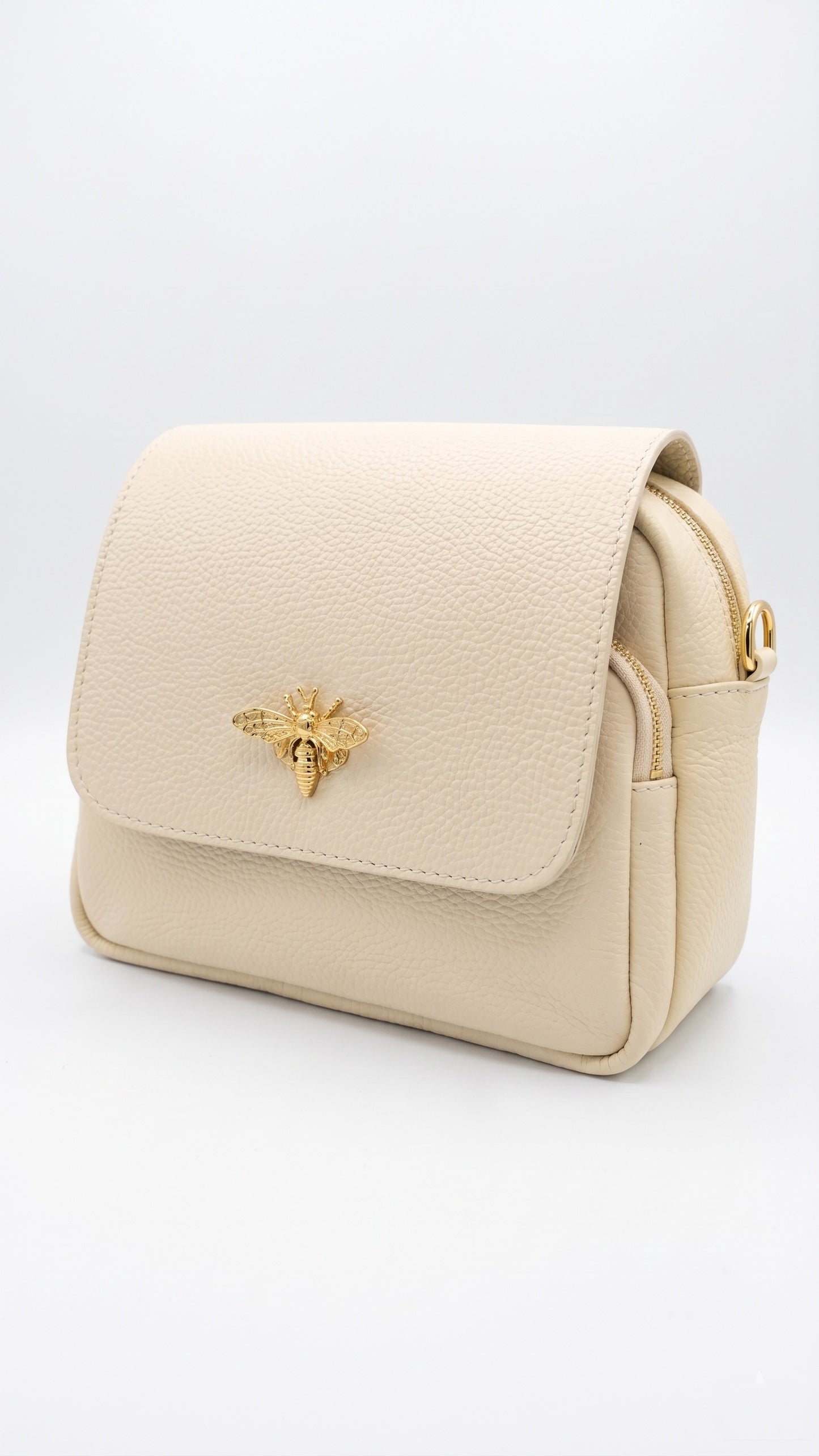 Structured Crossbody Bag in Genuine Dollaro Leather - Made in Italy - Art. 26093