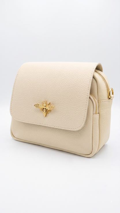 Structured Crossbody Bag in Genuine Dollaro Leather - Made in Italy - Art. 26093