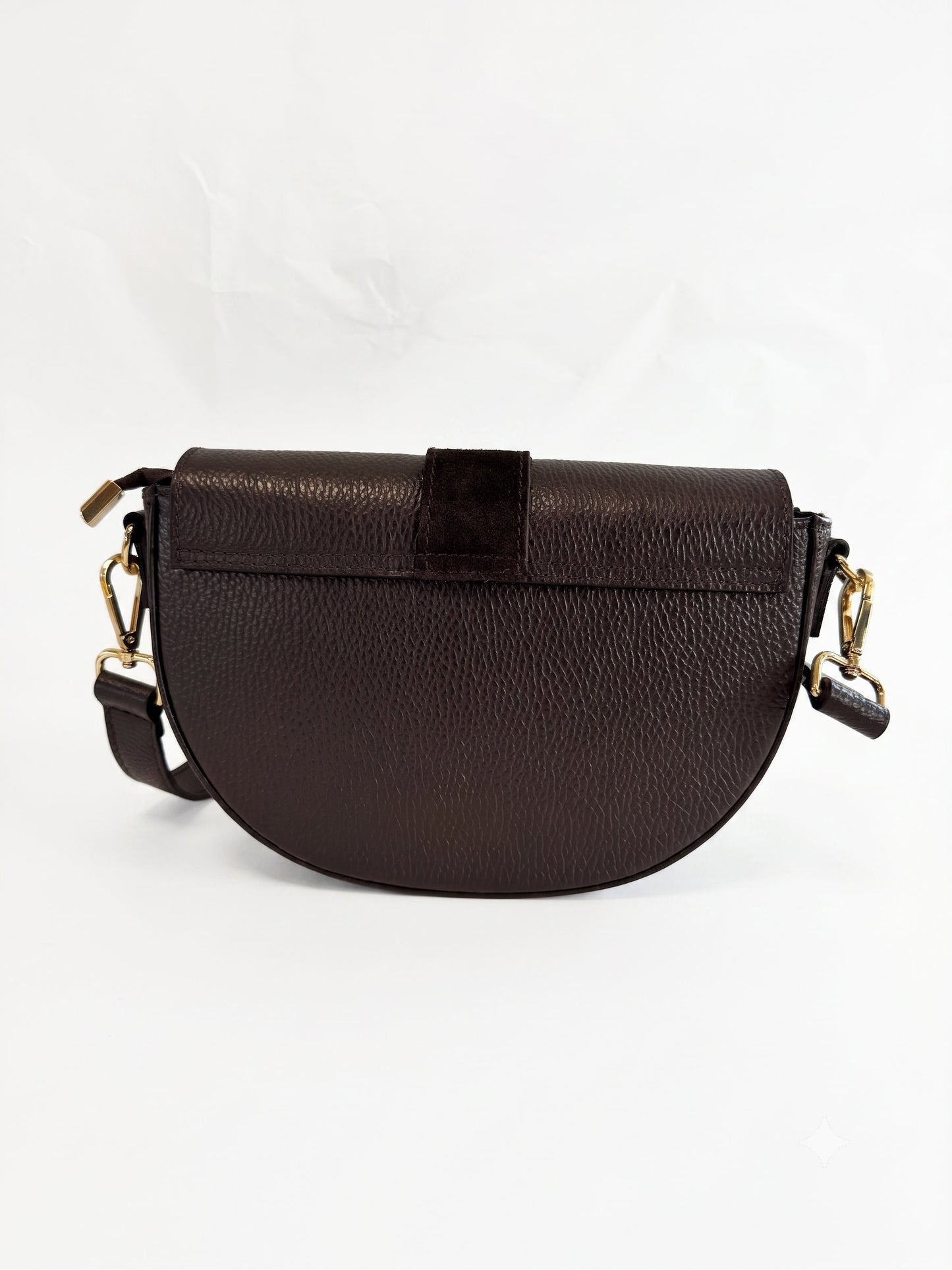 Structured Crossbody Bag in Genuine Suede and Dollaro Leather - Made in Italy - Art. 26142