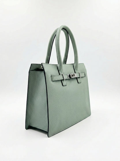 Structured Shoulder Bag in Genuine Dollaro Leather - Made in Italy - Art. 26045