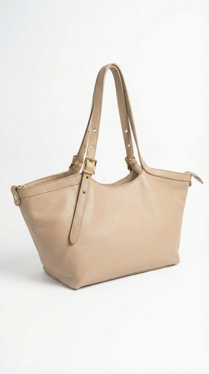 Soft Shoulder Bag in Genuine Dollaro Leather - Made in Italy - Art. 26033