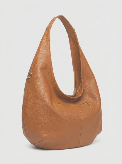 Soft Shoulder Bag in Genuine Dollaro Leather - Made in Italy - Art. 26035