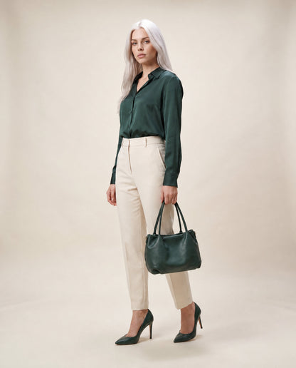 Soft Handbag in Genuine Dollaro Leather - Made in Italy - Art. 26159