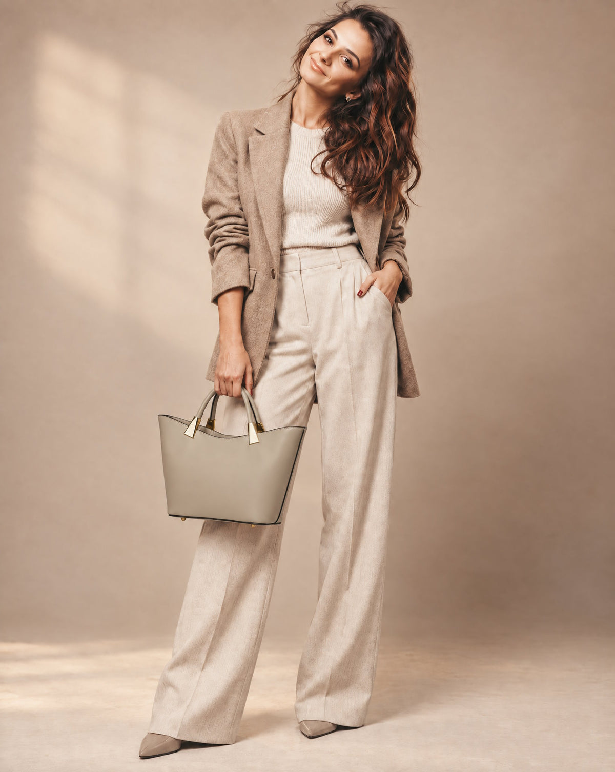 Structured Handbag in Genuine Ruga Leather - Made in Italy - Art. 26154