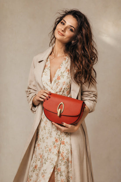 Structured Handbag in Genuine Ruga Leather - Made in Italy - Art. 26086