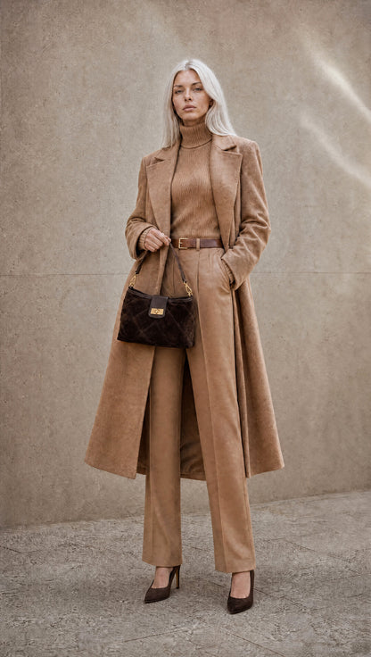 Soft Handbag in Genuine Suede Leather - Made in Italy - Art. 26125