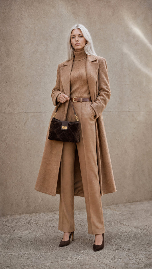 Soft Handbag in Genuine Suede Leather - Made in Italy - Art. 26125