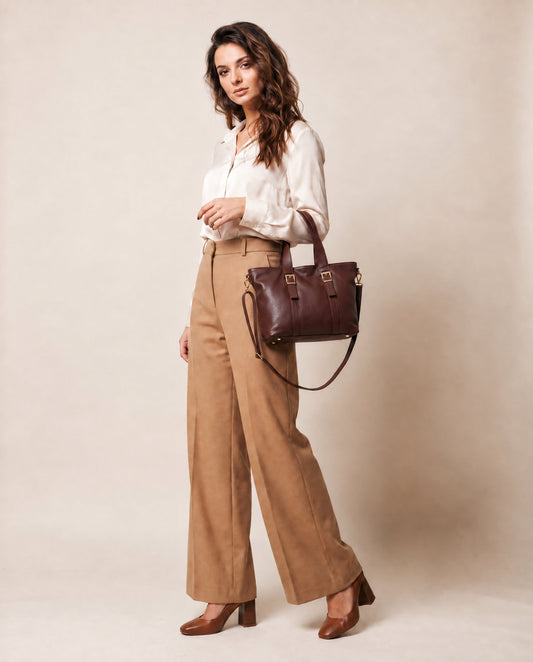 Soft Handbag and Shoulder Bag in Genuine Dollaro Leather - Made in Italy - Art. 26160