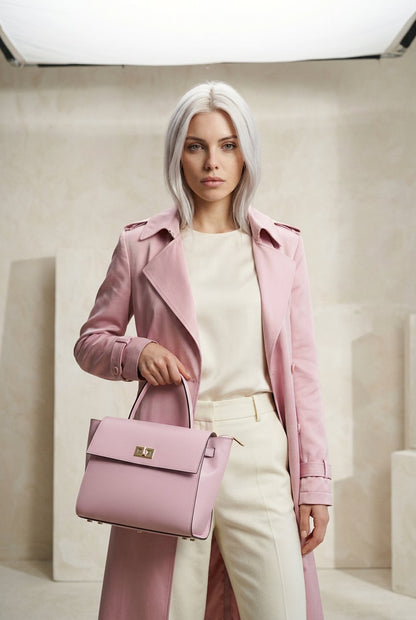 Structured Handbag in Genuine Ruga Leather - Made in Italy - Art. 26110