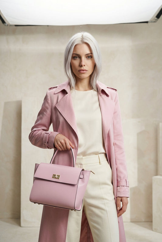 Structured Handbag in Genuine Ruga Leather - Made in Italy - Art. 26110