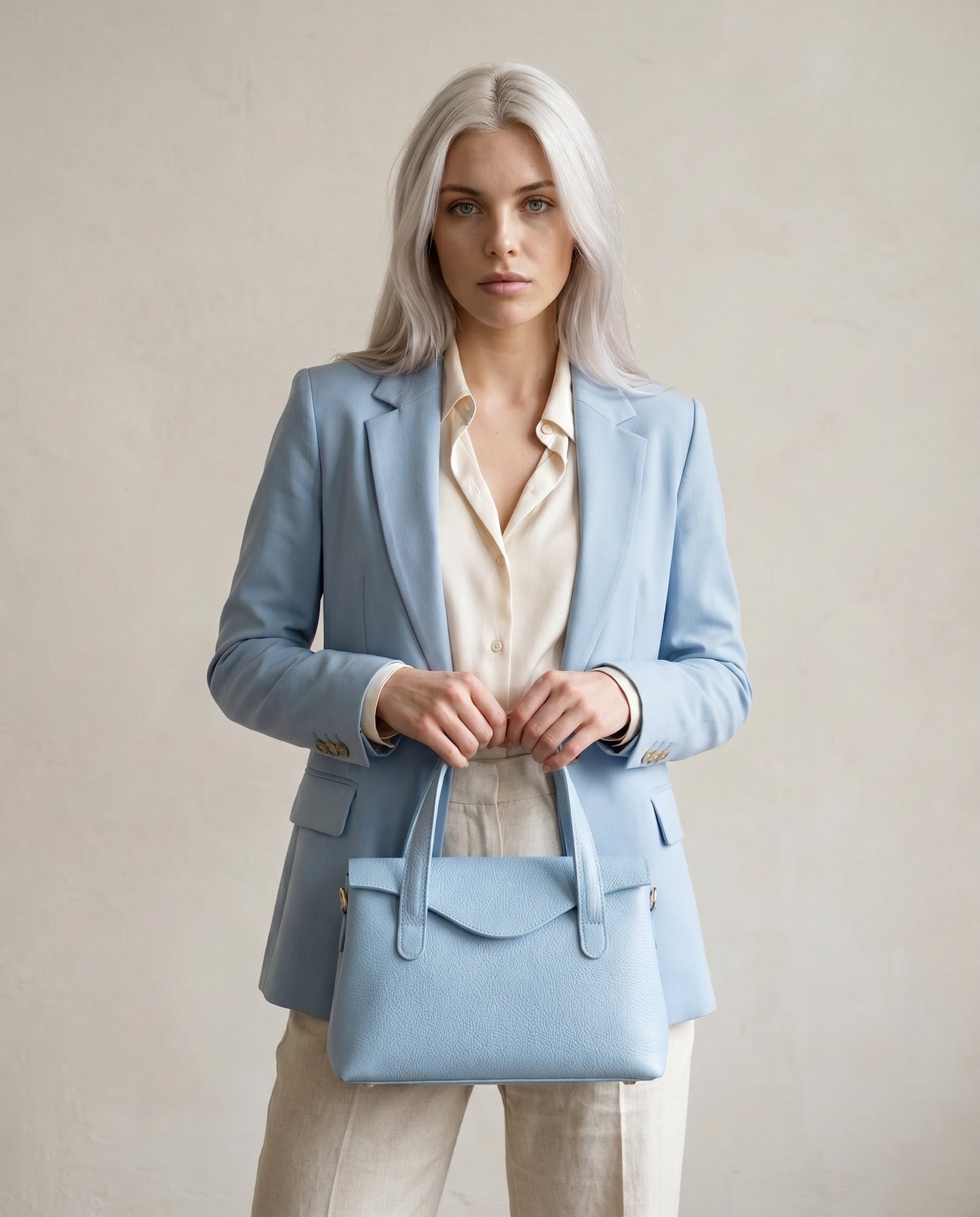 Structured Handbag in Genuine Dollaro Leather - Made in Italy - Art. 26115