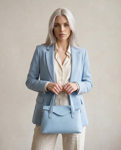 Structured Handbag in Genuine Dollaro Leather - Made in Italy - Art. 26115