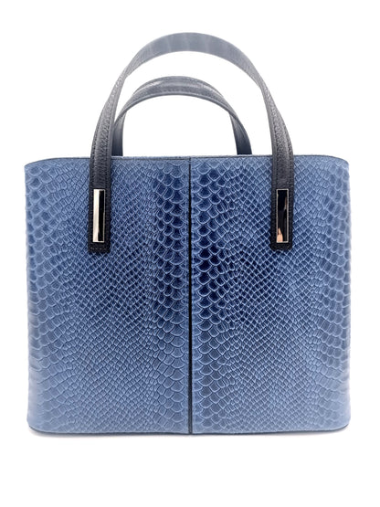 Structured Handbag in Genuine Croco Leather - Made in Italy - Art. 24002