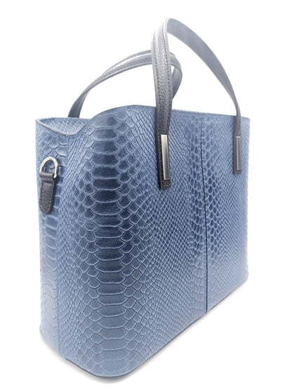 Structured Handbag in Genuine Croco Leather - Made in Italy - Art. 24002