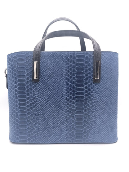 Structured Handbag in Genuine Croco Leather - Made in Italy - Art. 24002