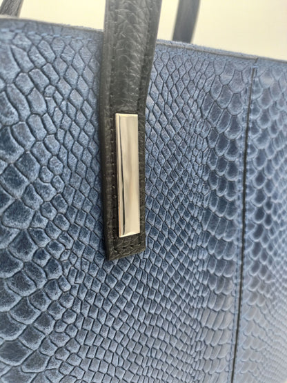 Structured Handbag in Genuine Croco Leather - Made in Italy - Art. 24002