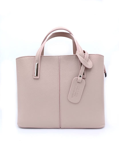 Structured Handbag in Genuine Dollar Leather - Made in Italy - Art. 24003