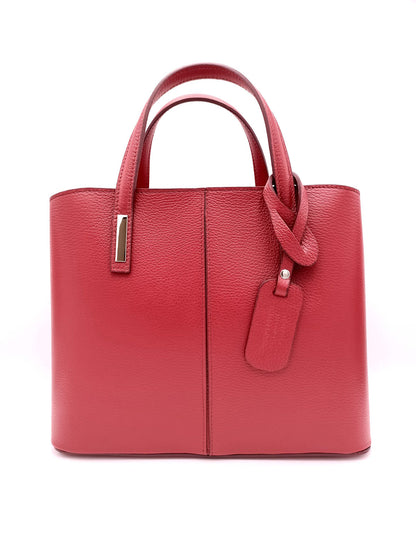 Structured Handbag in Genuine Dollar Leather - Made in Italy - Art. 24003