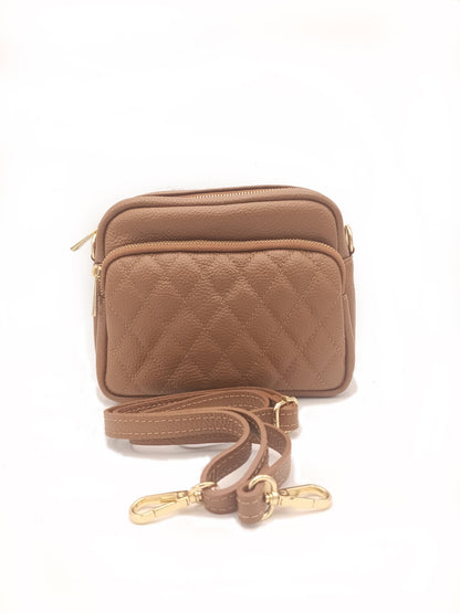 Structured Crossbody Bag in Genuine Dollar Leather - Made in Italy - Art. 24009