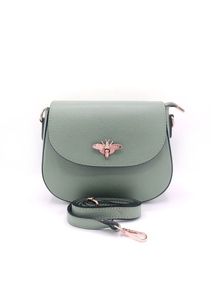 Structured Crossbody Bag in Genuine Dollar Leather - Made in Italy - Art. 24010