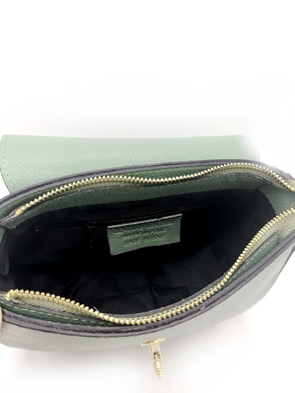 Structured Crossbody Bag in Genuine Dollar Leather - Made in Italy - Art. 24010