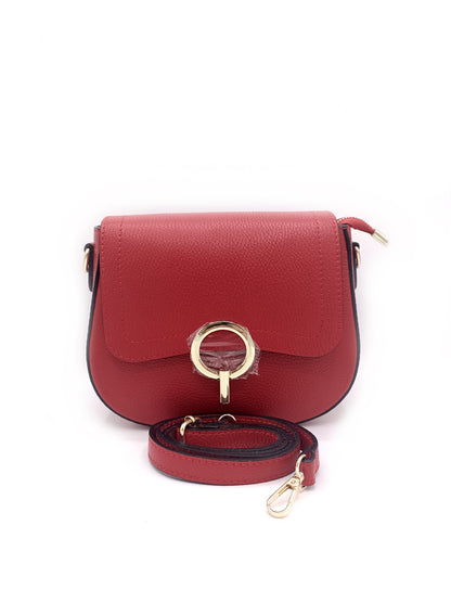 Structured Crossbody Bag in Genuine Dollar Leather - Made in Italy - Art. 24011